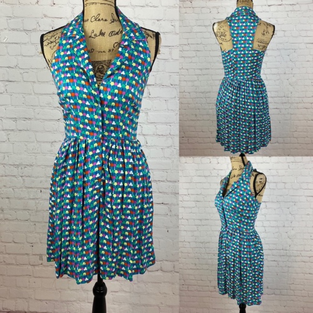 Xhilaration Tiny Pattern Print Button Front Racerback Dress